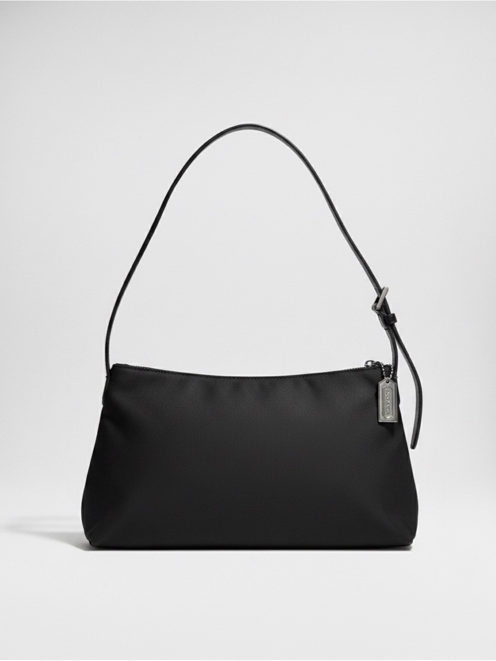 Vintage Coach Black Nylon Shoulder Bag Y2K 90s Utility Metal Hangtag E9J-7406